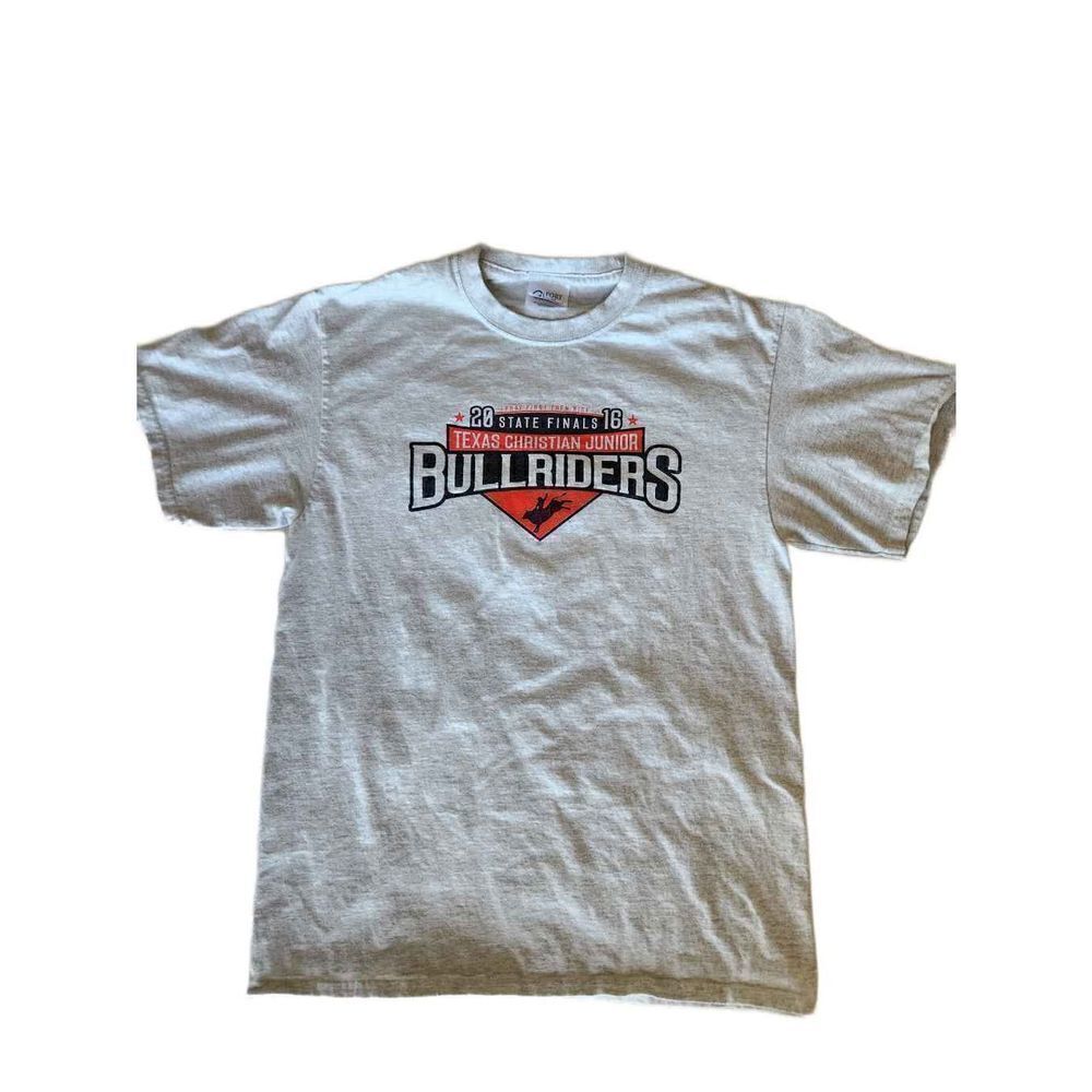Men's medium 2016 State Finals Texas Junior Bullrider t-shiry grey short sleeve